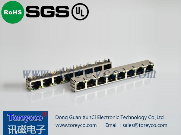 RJ45插座帶燈帶彈